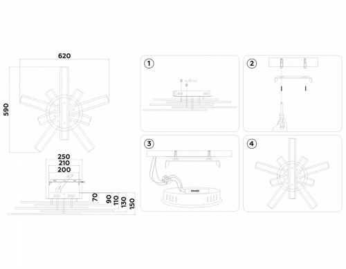 Потолочная люстра Ambrella Light FA FA8906 в Нижнем Новгороде фото 7