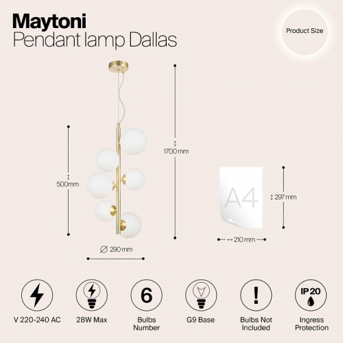 Подвесная люстра Maytoni Dallas MOD545PL-06BS в Симе фото 4