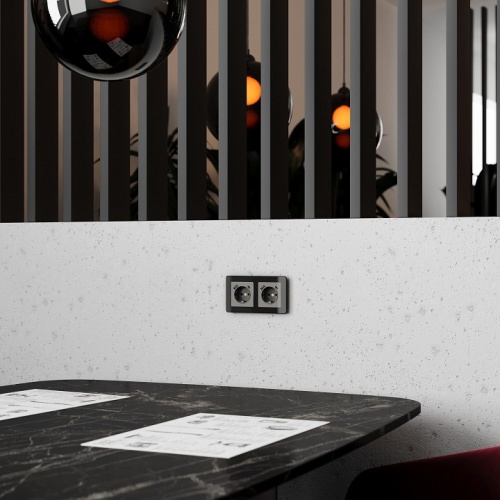 Розетка с заземлением и со шторками и 2хUSB, без рамки Werkel графит акрил W1171744 в Нижнем Новгороде фото 2