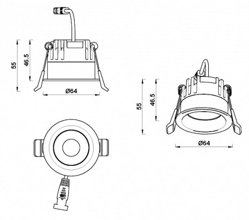 Встраиваемый светильник iLedex Mars 107-7W-D64-4000K-24DG-WH в Нижнем Новгороде фото 4