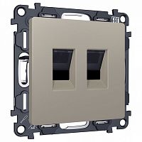 Розетка двойная Ethernet RJ-45 и со шторками, без рамки Ambrella Volt ALFA MA372110 в Нижнем Новгороде