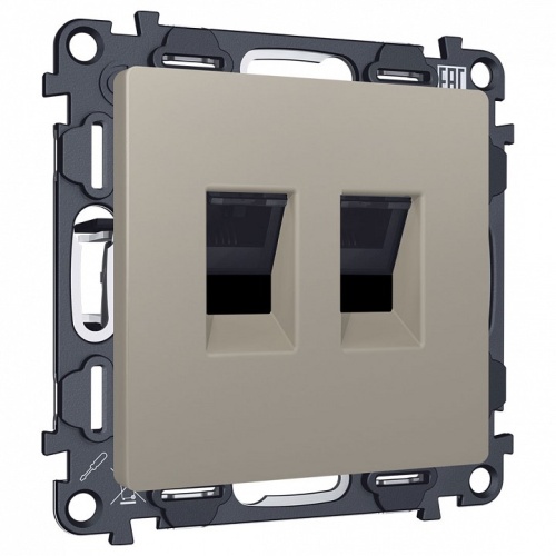 Розетка двойная Ethernet RJ-45 и со шторками, без рамки Ambrella Volt ALFA MA372110 в Нижнем Новгороде