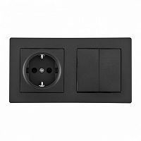 Блок с розеткой и выключателем Arte Milano SET06-2 SET06-2-30-2-40-1 black в Нижнем Новгороде