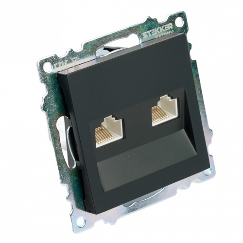 Розетка двойная Ethernet RJ-45 без рамки Stekker Катрин 50007 в Нижнем Новгороде фото 9