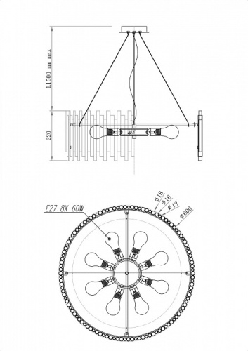 Подвесной светильник Maytoni Coliseo MOD135PL-08BS в Нижнем Новгороде фото 3