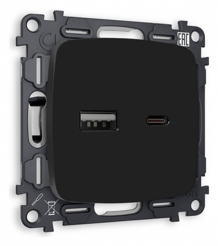 Розетка 2хUSB type A и C без рамки Ambrella Volt OMEGA MO811010 в Нижнем Новгороде