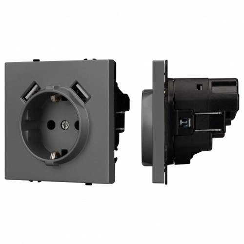 Розетка с заземлением и 2хUSB type A, без рамки Arlight SCT 054291 в Нижнем Новгороде