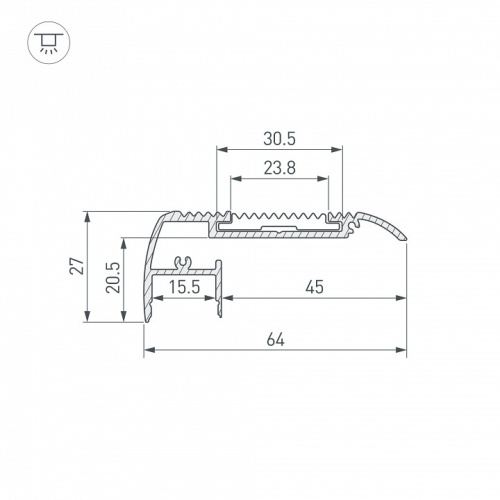 Профиль для ступеней Arlight STAIR 045663 в Нижнем Новгороде фото 2