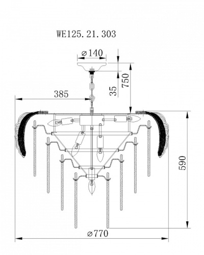 Подвесная люстра Wertmark Alexia WE125.21.303 в Котово фото 2