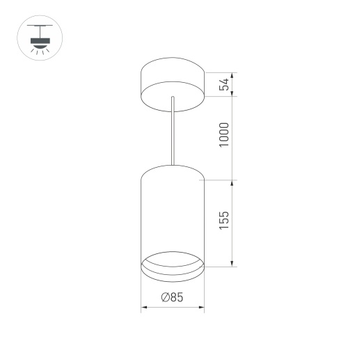 Светильник подвесной SP-POLO-R85-2-15W Day White 40deg (White, White Ring) (Arlight, IP20 Металл, 3 года) в Волгограде фото 5