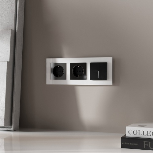 Выключатель одноклавишный с подсветкой без рамки Werkel черный акрил W1110148 в Нижнем Новгороде фото 2