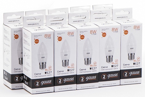 Лампа светодиодная Gauss LED Elementary Candle E27 8Вт 3000K 33218 в Нижнем Новгороде фото 6