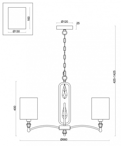 Подвесная люстра Freya Riverside FR1007PL-05BS в Кольчугино фото 3