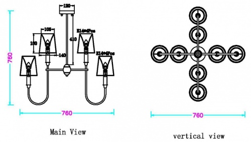 Люстра на штанге MyFar Gabriel MR2430-8P в Нижнем Новгороде фото 8