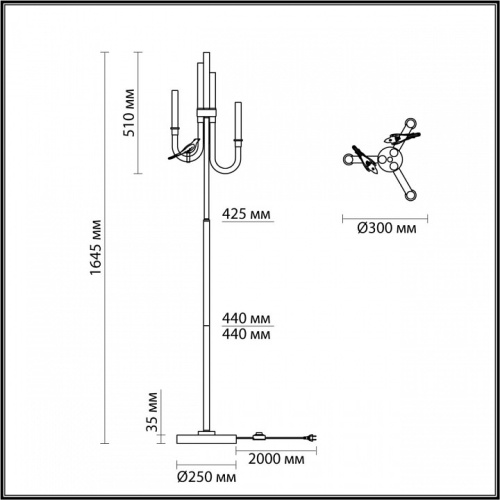 Торшер Odeon Light Lark 5431/12FL в Нижнем Новгороде фото 3