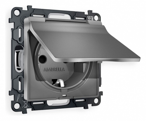 Розетка с заземлением и со шторкой, без рамки с крышкой Ambrella Volt ALFA MA658010 в Нижнем Новгороде