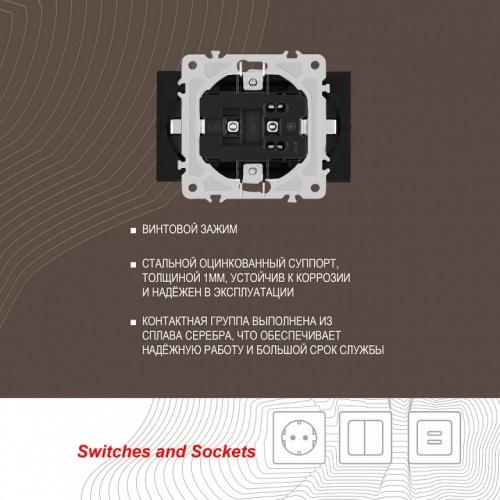 Розетка двойная с заземлением, без рамки Arte Milano am-206 206.40-2.black в Нижнем Новгороде фото 2