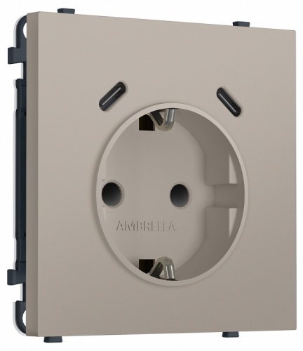 Розетка с заземлением и со шторкой и 2хUSB C, без рамки Ambrella Volt MS MS370510 в Нижнем Новгороде