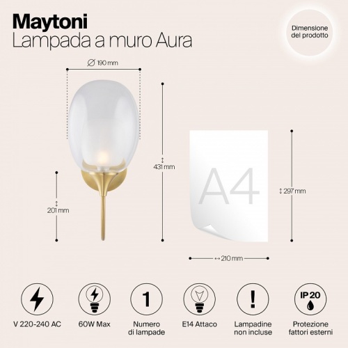 Бра Maytoni Aura MOD016WL-01BS в Гаджиево фото 4