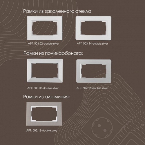 Розетка двойная с заземлением, без рамки Arte Milano am-203 203.40-2.silver в Нижнем Новгороде фото 2